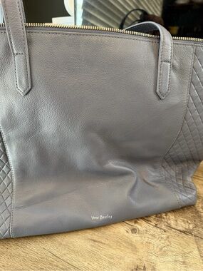 Vera Bradley Slate Gray Leather Tote